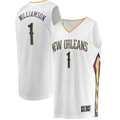 Pouc NO.Pelicans #1 Zion Williamson White Replica Fast Break Stitched Jerseys- Association Edition