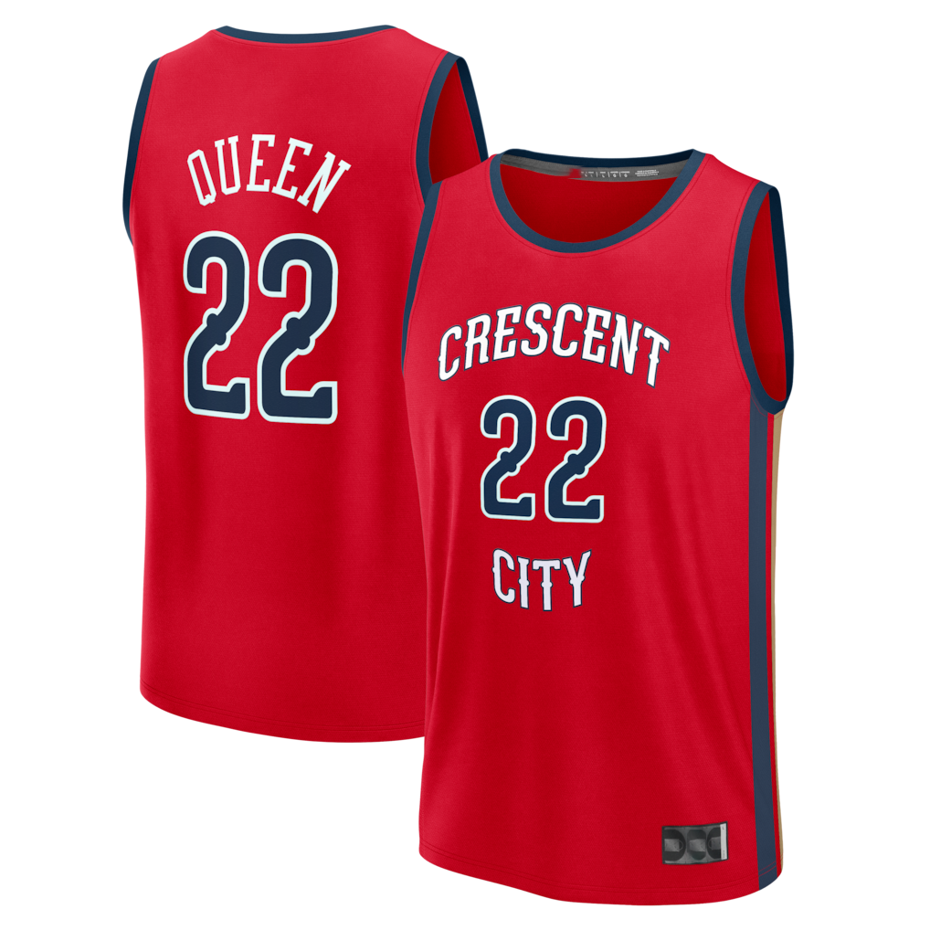 Pouc NO.Pelicans #22 Derik Queen Red Fast Break Replica Player Stitched Jerseys- Statement Edition