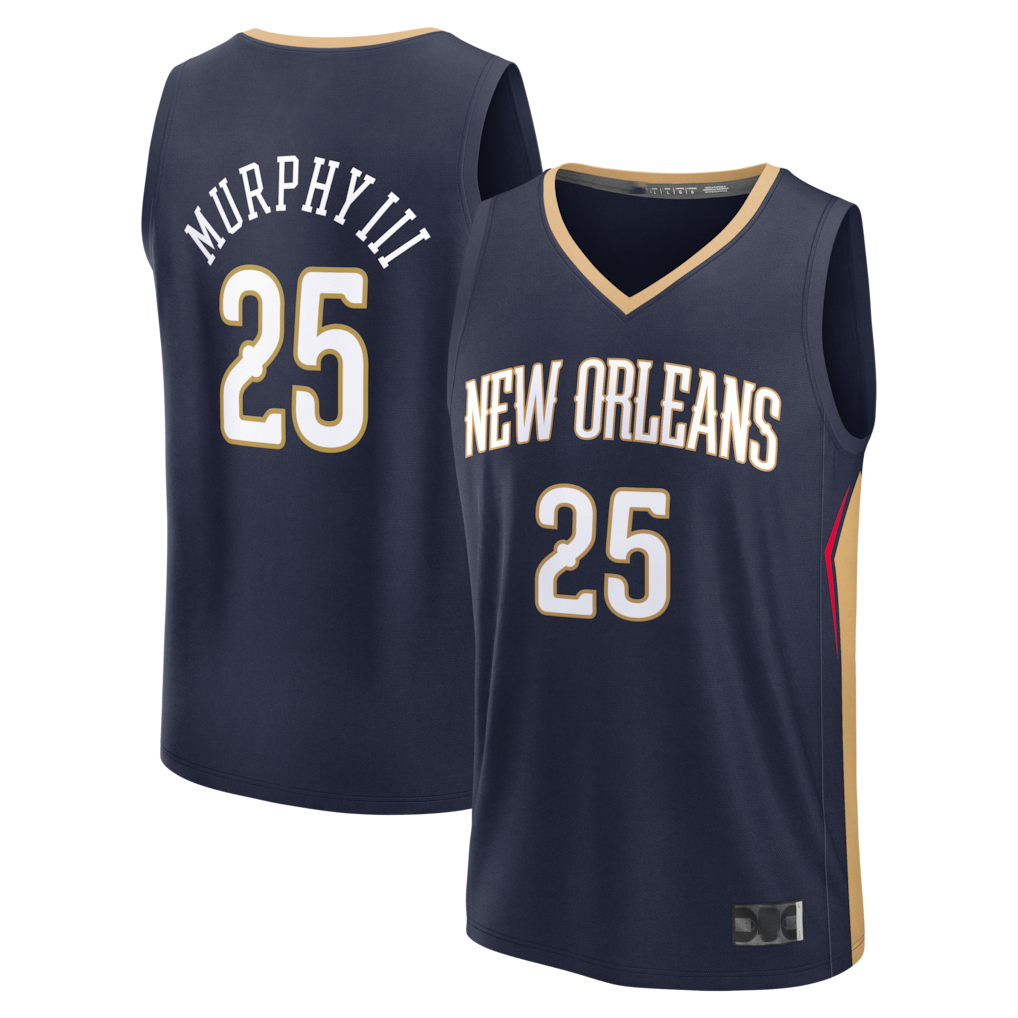 Pouc NO.Pelicans #25 Trey Murphy III Navy Fast Break Replica Stitched Jerseys- Icon Edition