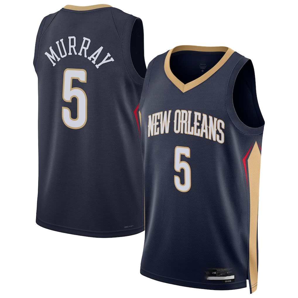 Pouc NO.Pelicans #5 Dejounte Murray Navy 2024 Offseason Addition Swingman Stitched Jerseys