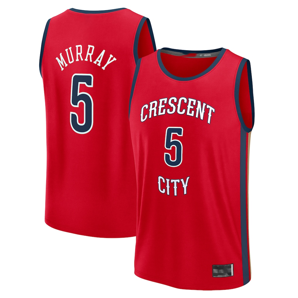 Pouc NO.Pelicans #5 Dejounte Murray Red Fast Break Replica Player Stitched Jerseys- Statement Edition