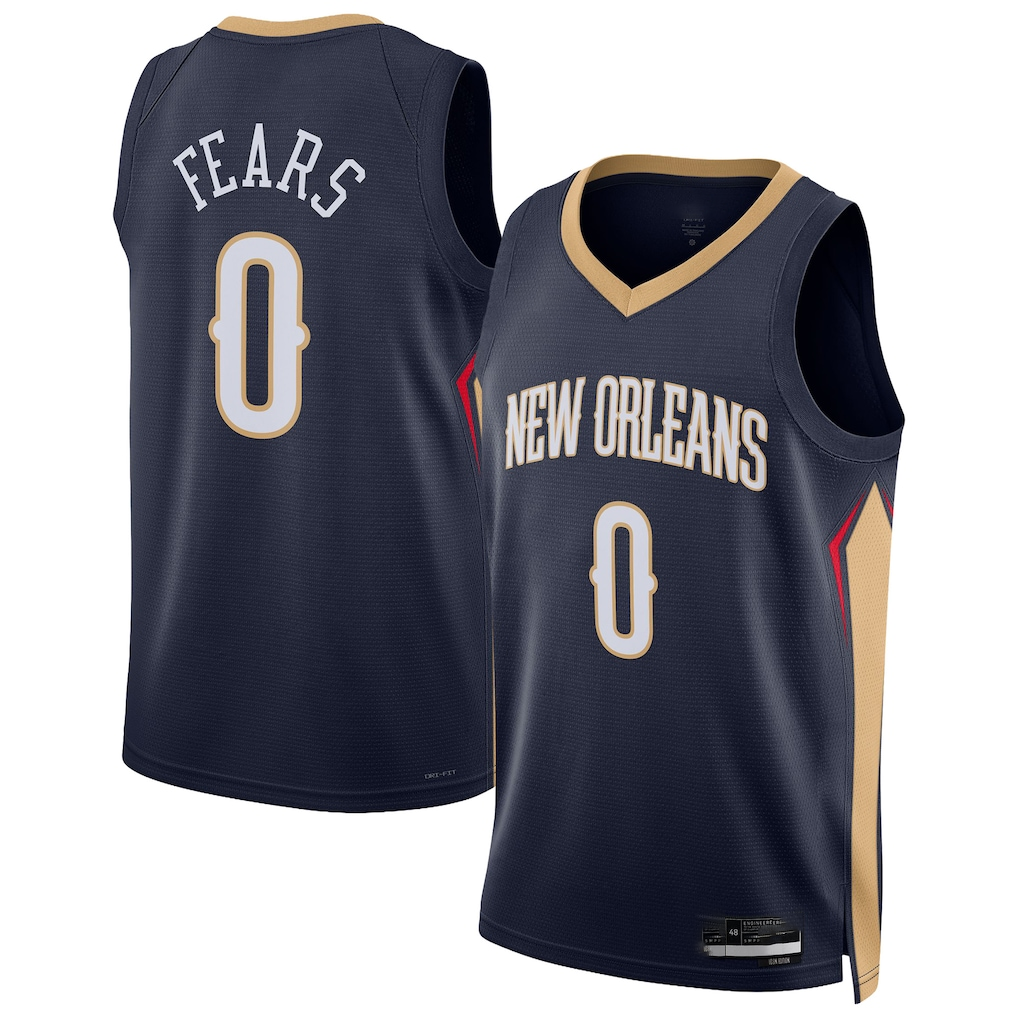Pouc NO.Pelicans #0 Jeremiah Fears Navy Swingman Stitched Jerseys- Icon Edition