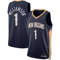 Pouc NO.Pelicans #1 Zion Williamson Navy Swingman Stitched Jerseys- Icon Edition