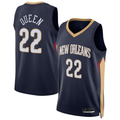 Pouc NO.Pelicans #22 Derik Queen Navy Swingman Stitched Jerseys- Icon Edition