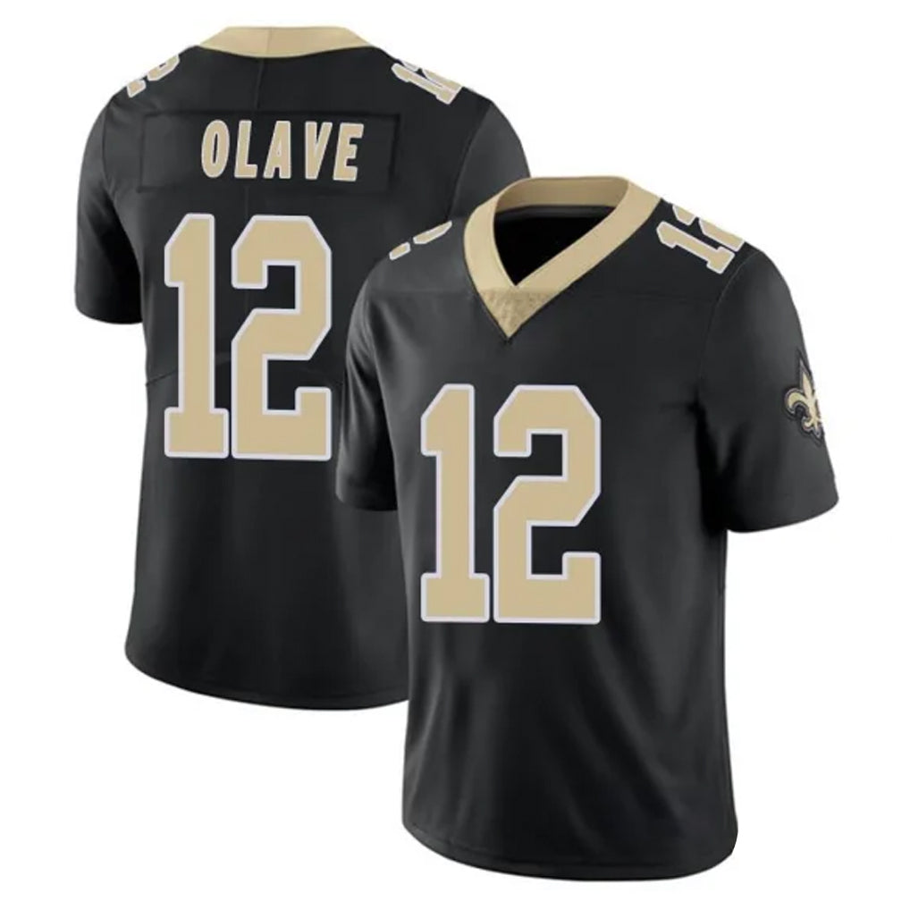 Pouc NO.Saints #12 Chris Olave Player Black Limited Vapor Untouchable Home Game Stitched Jerseys