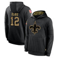 Pouc NO.Saints #12 Chris Olave Player Black Salute to Service Hoodies Limited Game Stitched Jerseys