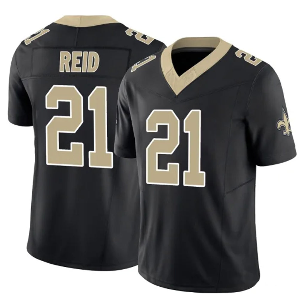 Pouc NO.Saints #21 Justin Reid Player Black Limited Vapor F.U.S.E. Home Game Stitched Jerseys