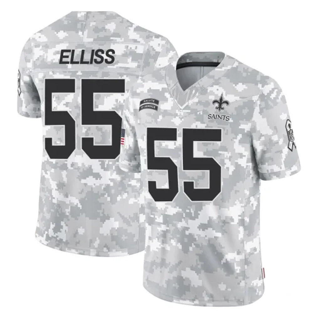 Pouc NO.Saints #55 Kaden Elliss Player Arctic Camo Salute To Service Limited Game Stitched Jerseys