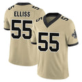 Pouc NO.Saints #55 Kaden Elliss Player Gold Limited Vapor F.U.S.E. Home Game Stitched Jerseys