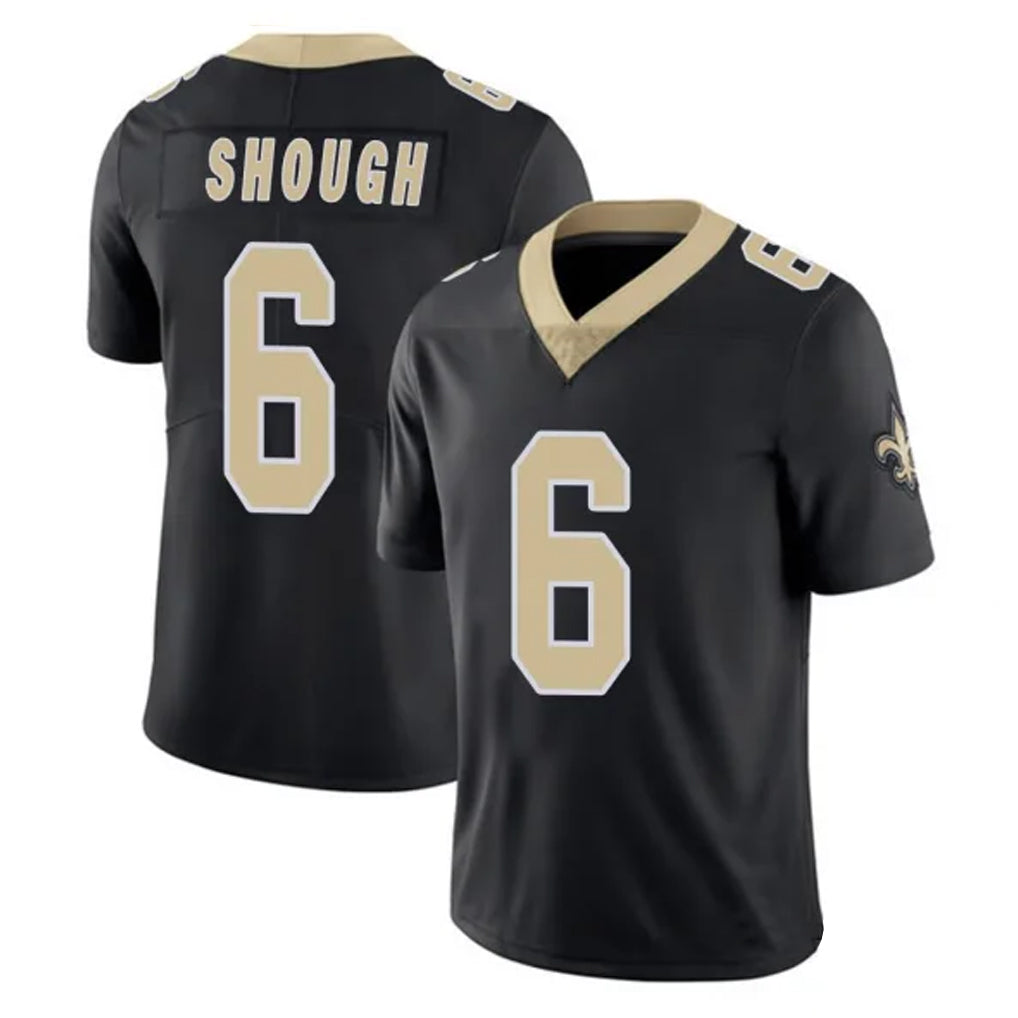 Pouc NO.Saints #6 Tyler Shough Player Black Limited Vapor Untouchable Home Game Stitched Jerseys