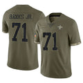 Pouc NO.Saints #71 Kelvin Banks Jr. Player Olive Salute To Service Limited Stitched Jerseys