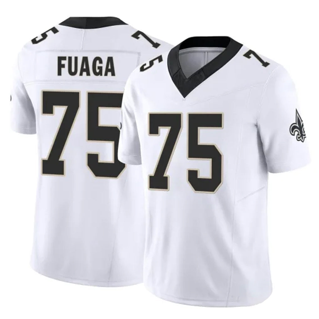 Pouc NO.Saints #75 Taliese Fuaga Player White Limited Vapor F.U.S.E. Home Game Stitched Jerseys