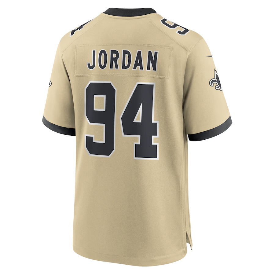 Pouc NO.Saints #94 Cameron Jordan Player Gold Alternate Game Stitched Jerseys