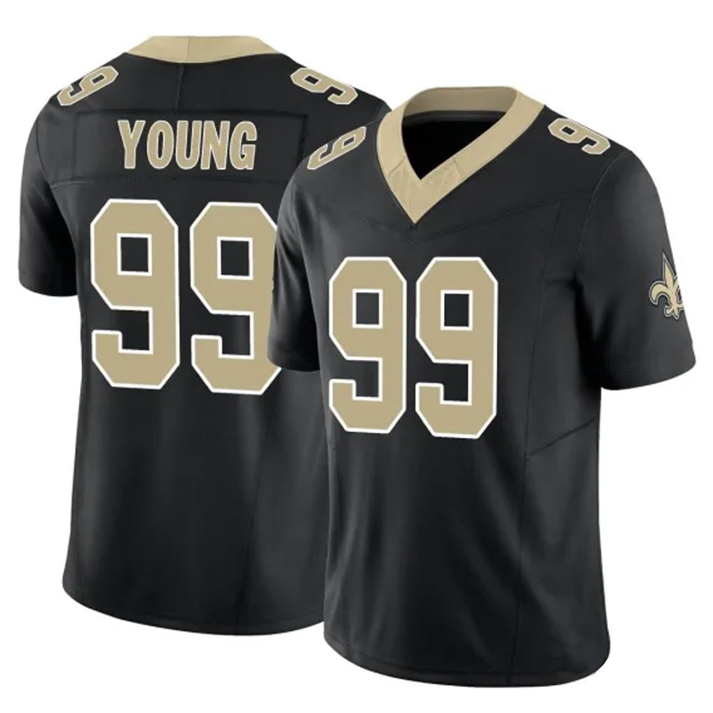 Pouc NO.Saints #99 Chase Young Player Black Limited Vapor F.U.S.E. Home Game Stitched Jerseys