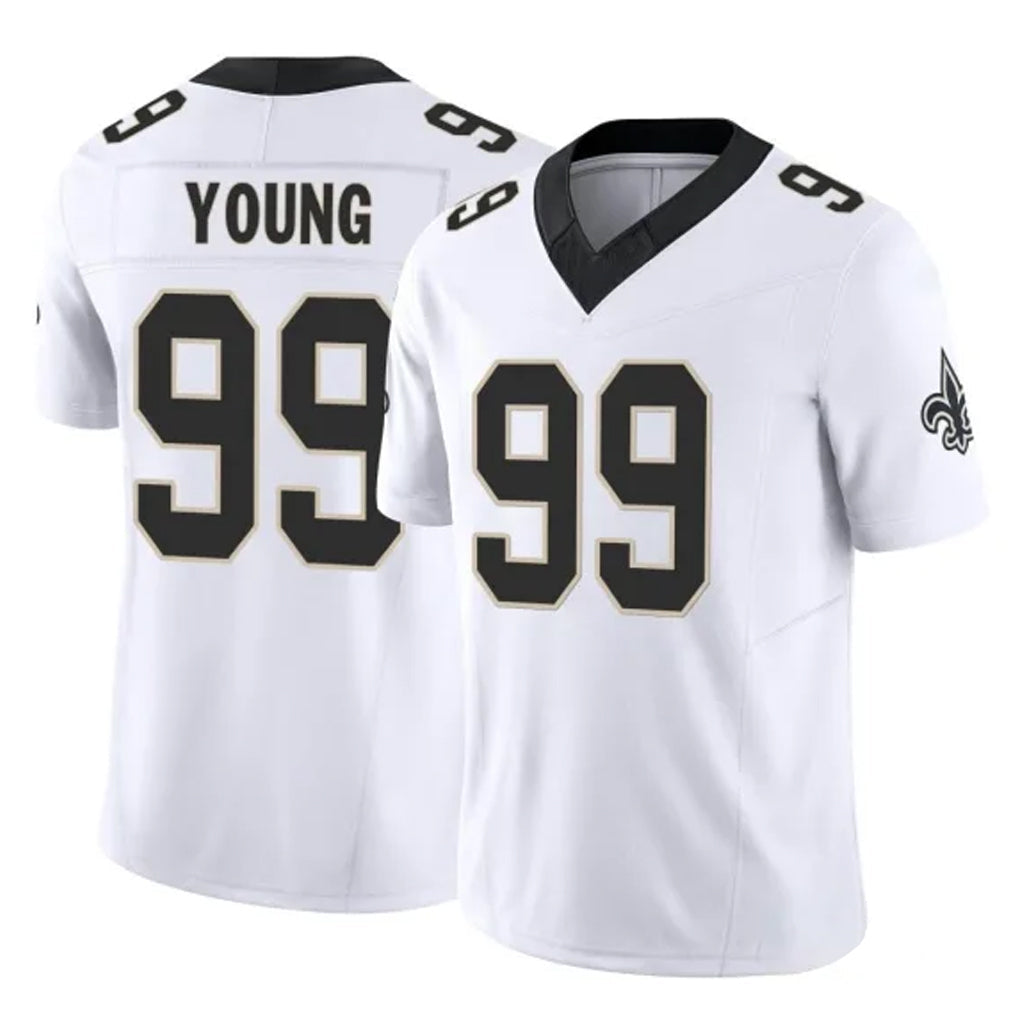 Pouc NO.Saints #99 Chase Young Player White Limited Vapor F.U.S.E. Home Game Stitched Jerseys