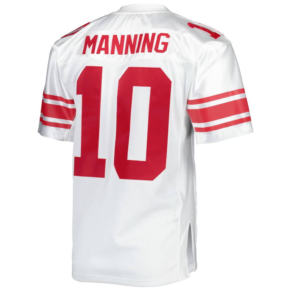 Pouc NY.Giants 2007 #10 Eli Manning Mitchell & Ness White Authentic Throwback Retired Player Stitched Puhic Jersey