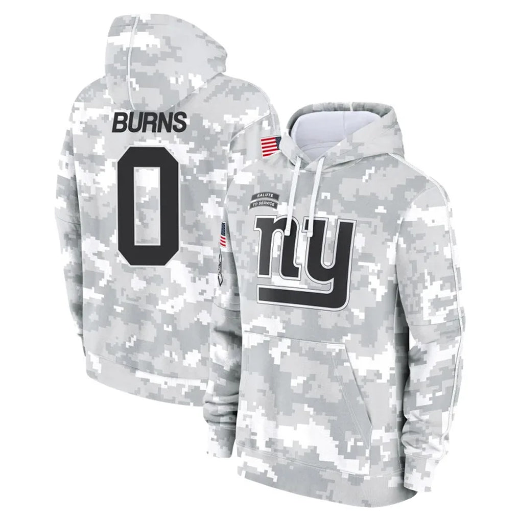 Pouc NY.Giants #0 Brian Burns Player Arctic Camo Salute to Service Hoodies Stitched Jerseys