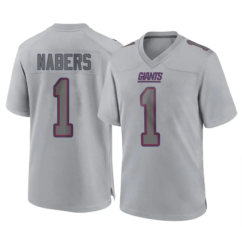 Pouc NY.Giants #1 Malik Nabers Player Gray Atmosphere Fashion Limited Game Stitched Jerseys
