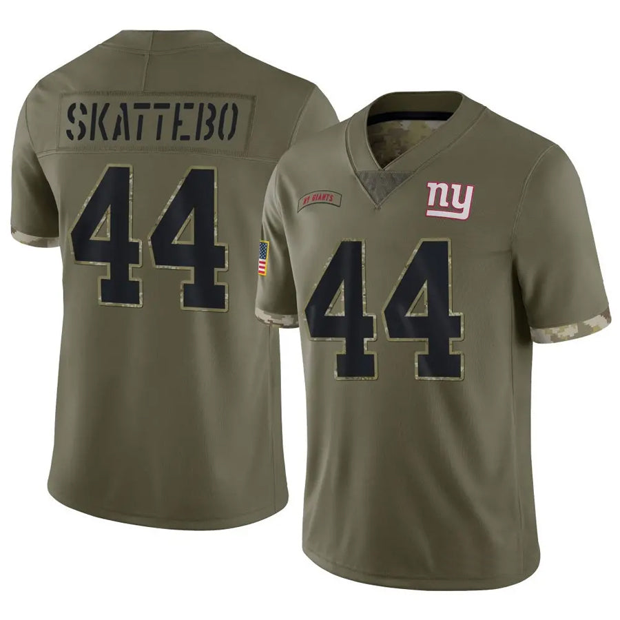 Pouc NY.Giants #44 Cam Skattebo Player Salute To Service Olive Football Jerseys