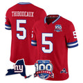 Pouc NY.Giants #5 Kayvon Thibodeaux Player Red 100th Season & State Patch Vapor Limited Home Game Stitched Jerseys