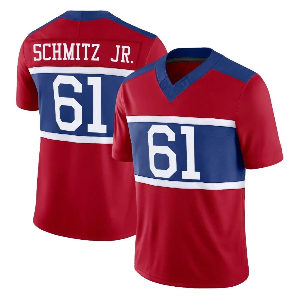 Pouc NY.Giants #61 John Michael Schmitz Jr. Player Red Century Vapor F.U.S.E. Home Game Stitched Jerseys
