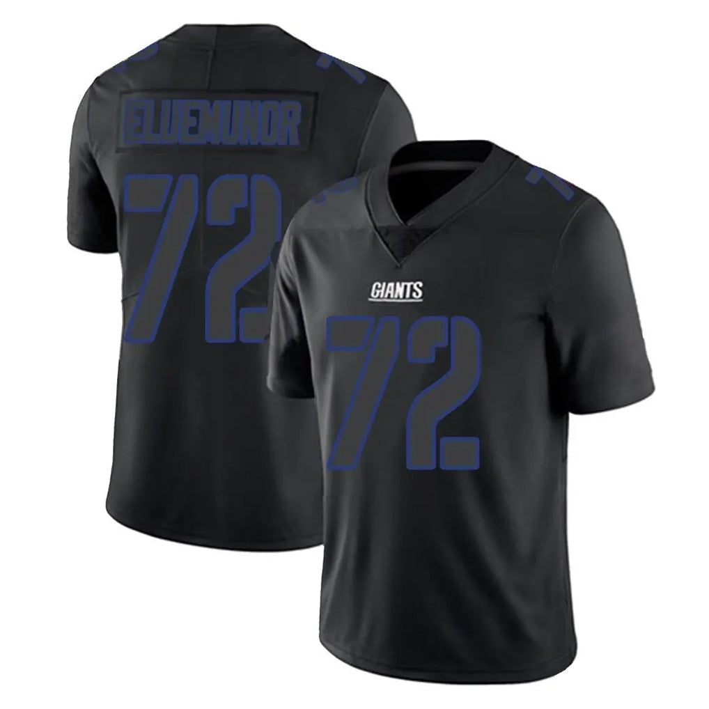 Pouc NY.Giants #72 Jermaine Eluemunor Player Black Impact Limited Home Game Stitched Jerseys