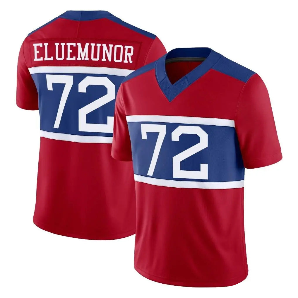 Pouc NY.Giants #72 Jermaine Eluemunor Player Red Century Vapor F.U.S.E. Home Game Stitched Jerseys