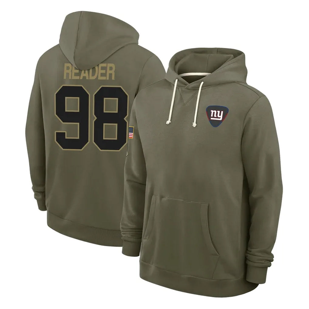 Pouc NY.Giants #98 DJ Reader Player Olive Salute to Service Pullover Hoodies Limited Stitched Jerseys