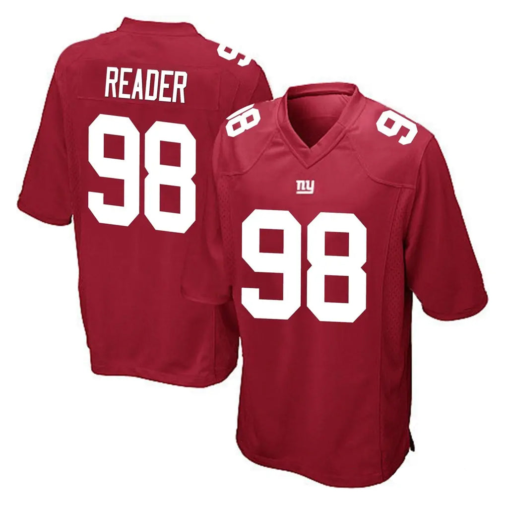 Pouc NY.Giants #98 DJ Reader Player Red Home Game Stitched Jerseys