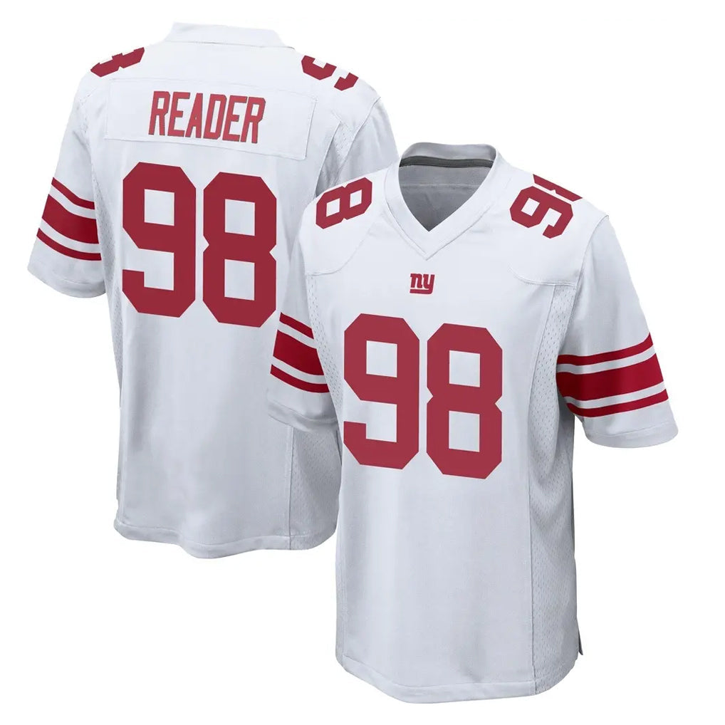 Pouc NY.Giants #98 DJ Reader Player White Home Game Stitched Jerseys