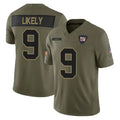 Pouc NY.Giants #9 Lsaiah Likely Player Olive 2025 Salute To Service Limited Stitched Jerseys