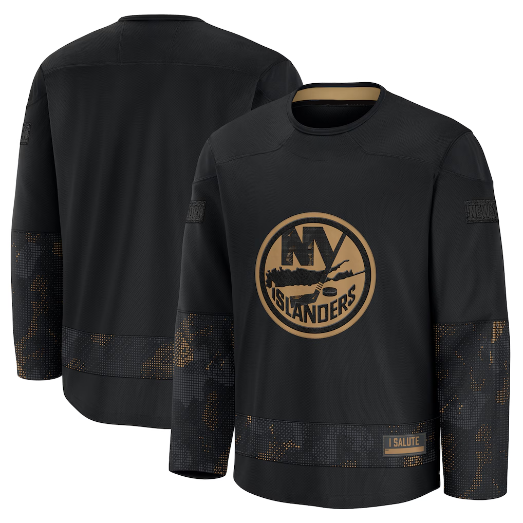 Pouc NY.Islanders Black 2024 Military Appreciation Practice Jerseys