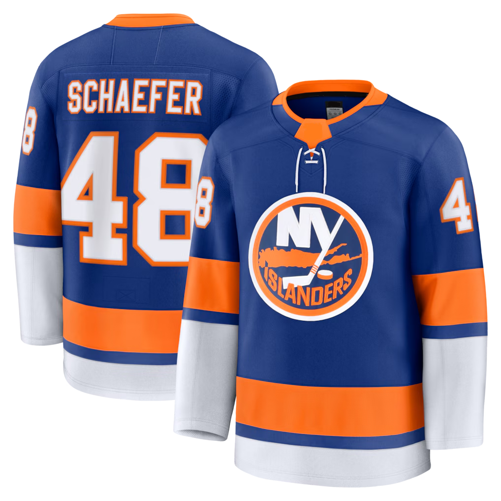 Pouc NY.Islanders #48 Matthew Schaefer Royal Home Premium Jerseys