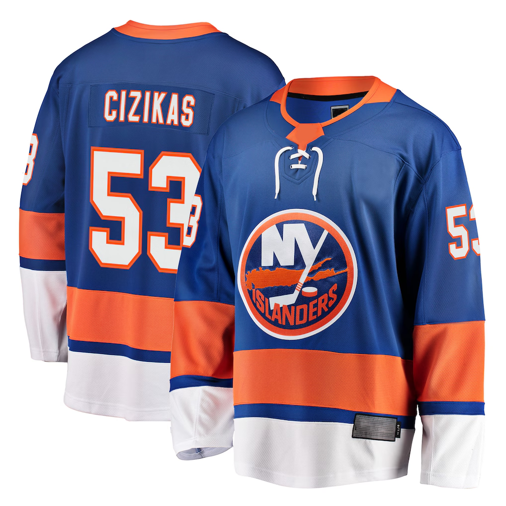 Pouc NY.Islanders #53 Casey Cizikas Royal Breakaway Player Jerseys