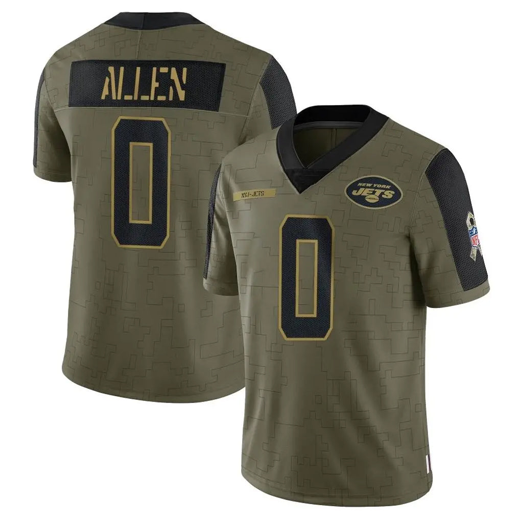 Pouc NY.Jets #0 Braelon Allen Player Olive Salute To Service Limited Game Stitched Jerseys