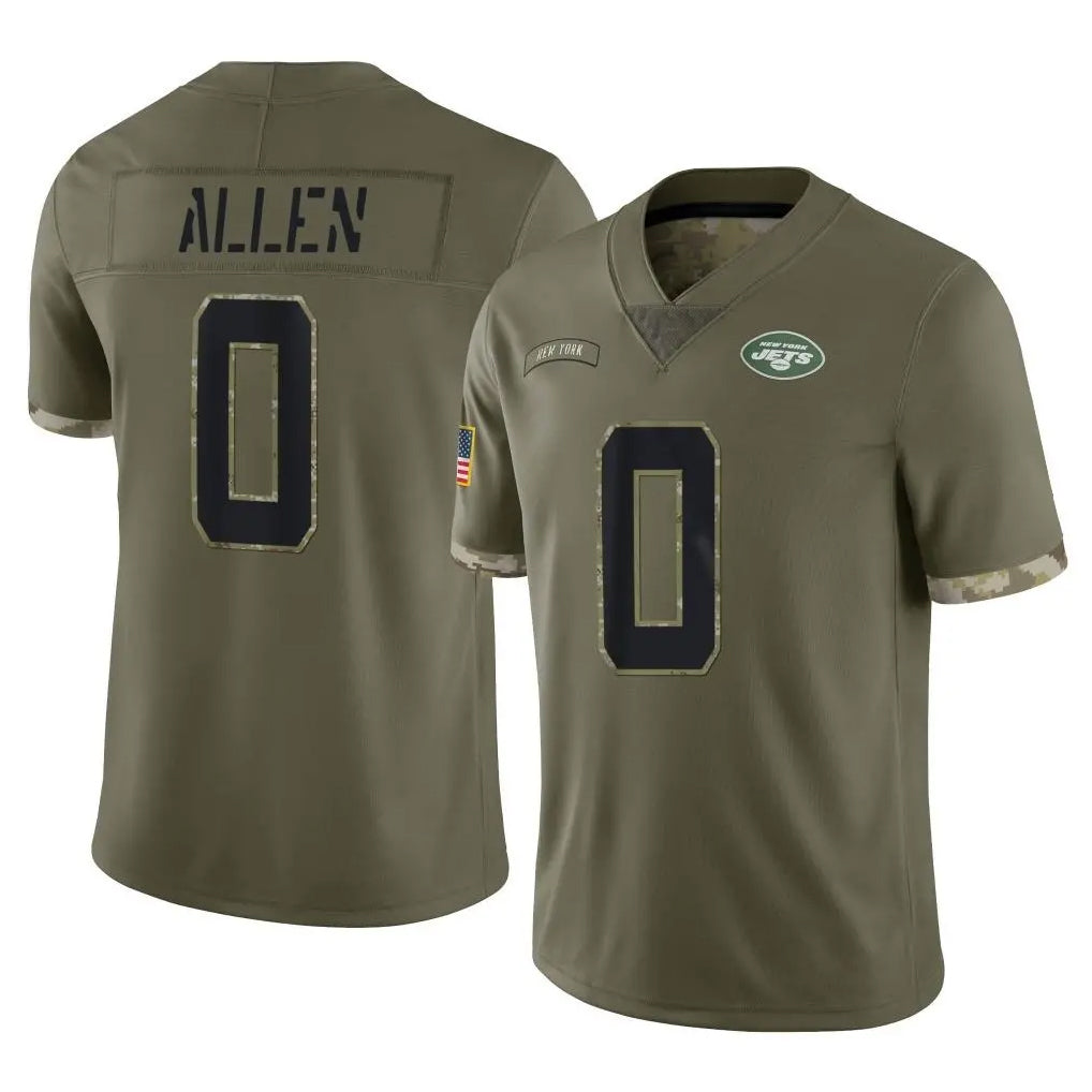 Pouc NY.Jets #0 Braelon Allen Player Olive Salute To Service Limited Stitched Jerseys