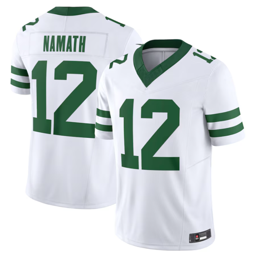 Pouc NY.Jets #12 Joe Namath Legacy White Vapor F.U.S.E. Limited Jersey Stitched American Stitched Jerseys
