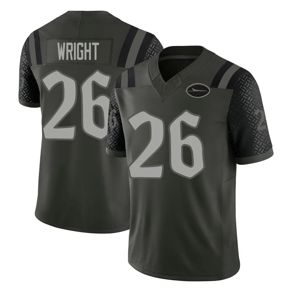 Pouc NY.Jets #26 Nahshon Wright Player Green Limited 2025 Rivalries Collection Home Game Stitched Jerseys