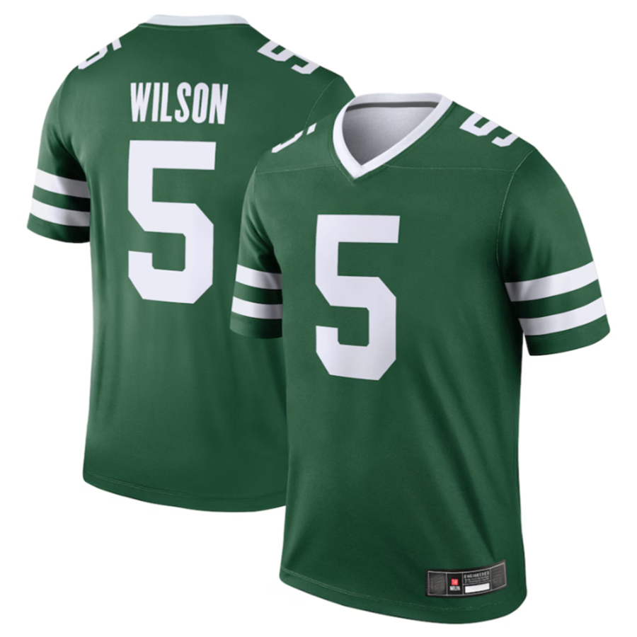Pouc NY.Jets #5 Garrett Wilson Legacy Green Legend Jersey Stitched American Stitched Jersey