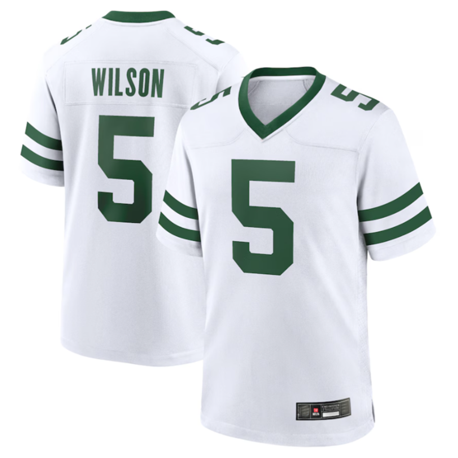 Pouc NY.Jets #5 Garrett Wilson Legacy White Game Jersey Stitched American Stitched Jersey