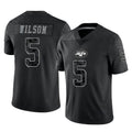 Pouc NY.Jets #5 Garrett Wilson Player Stealth Black Limited Reflective Home Game Stitched Jerseys