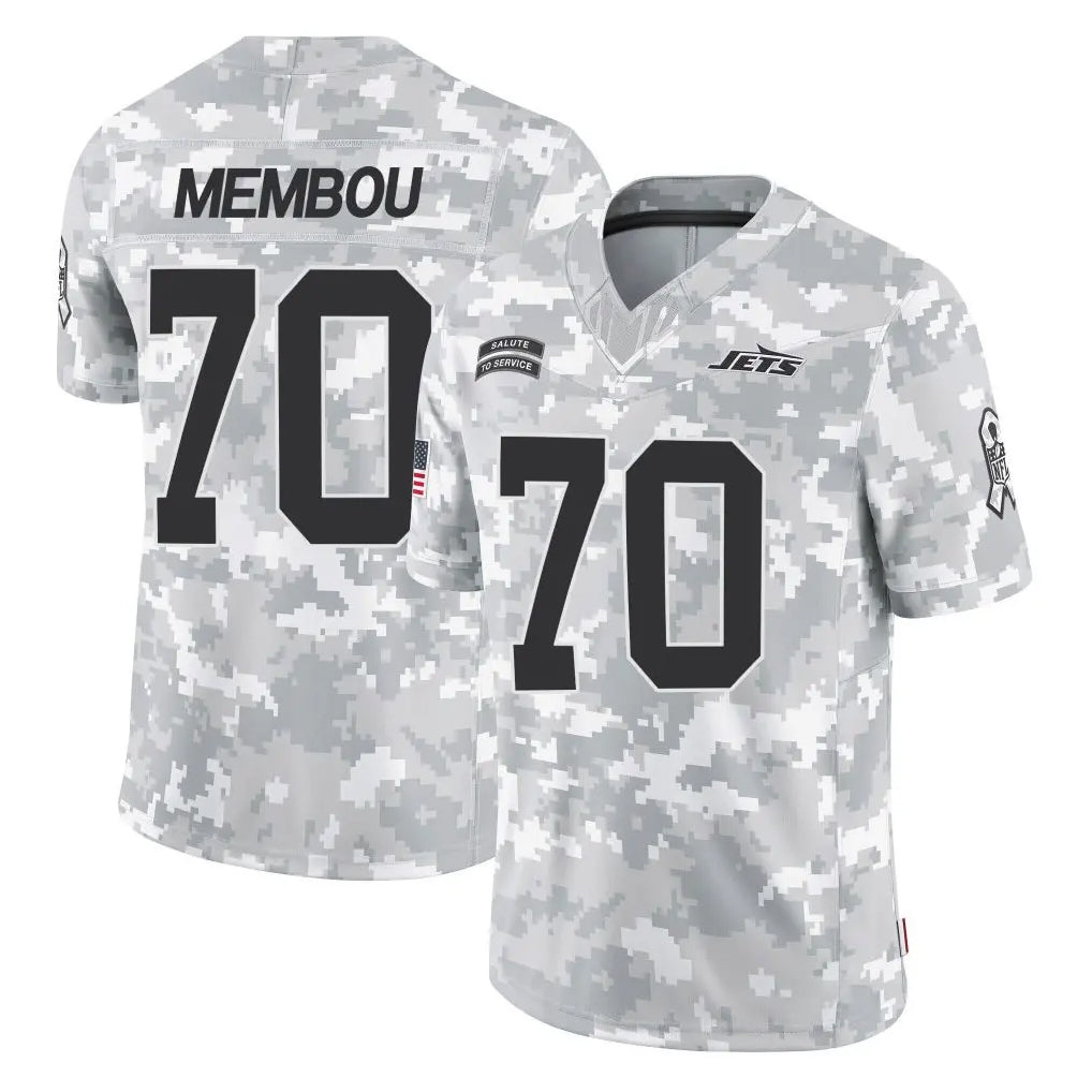 Pouc NY.Jets #70 Armand Membou Player Arctic Camo Salute to Service Limited Game Stitched Jerseys