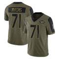 Pouc NY.Jets #71 Josh Myers Player Olive Salute To Service Limited Game Stitched Jerseys