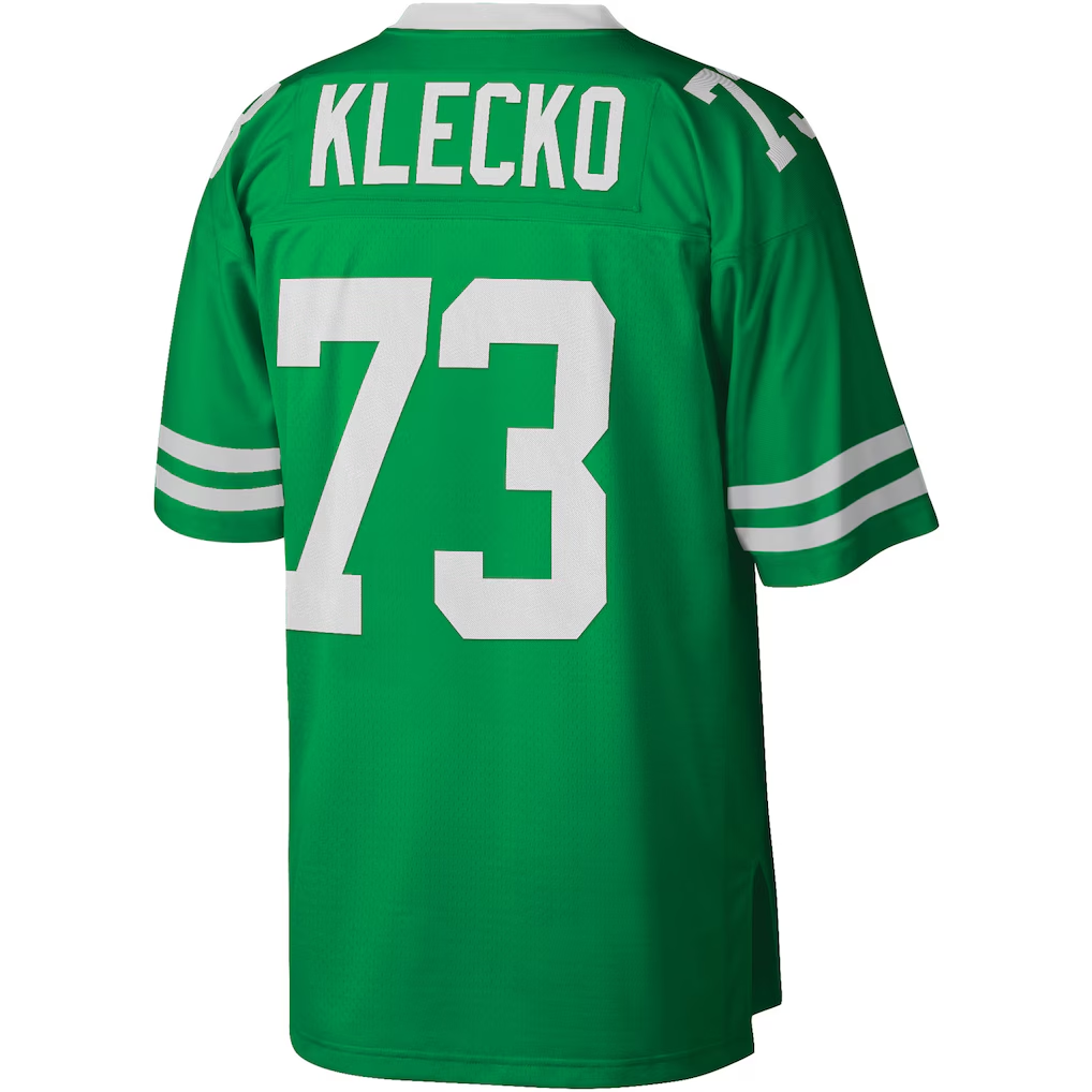Pouc NY.Jets #73 Joe Klecko Mitchell & Ness Kelly Green Legacy Replica Stitched Puhic Jersey