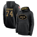 Pouc NY.Jets #74 Olu Fashanu Player Black Salute to Service Hoodies Limited Game Stitched Jerseys
