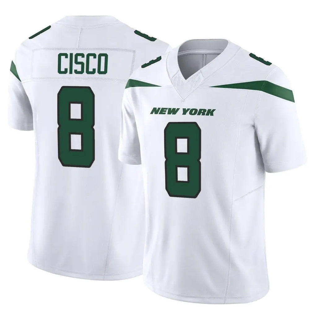 Pouc NY.Jets #8 Andre Cisco Player White Limited Vapor F.U.S.E. Home Game Stitched Jerseys