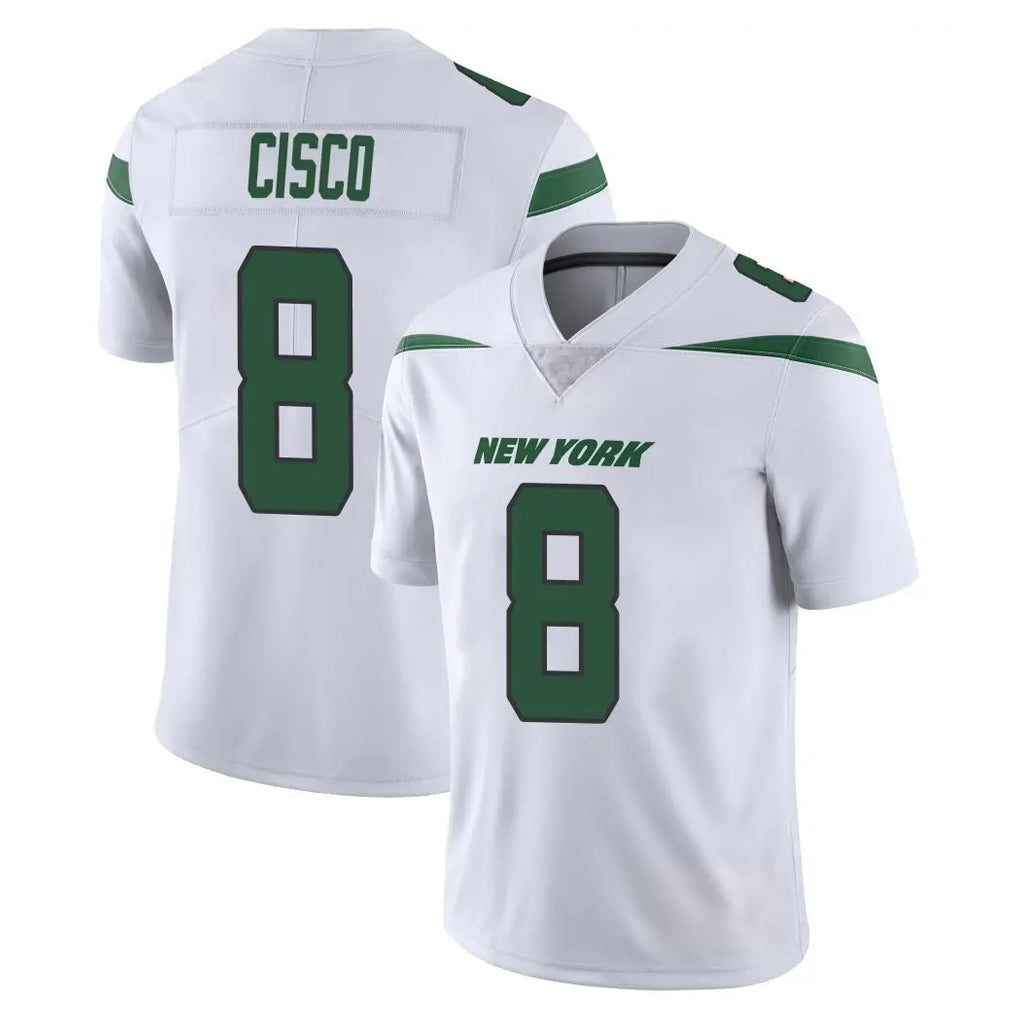 Pouc NY.Jets #8 Andre Cisco Player White Spotlight Limited Vapor Home Game Stitched Jerseys