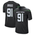 Pouc NY.Jets #91 Jowon Briggs Player Stealth Black Home Game Stitched Jerseys