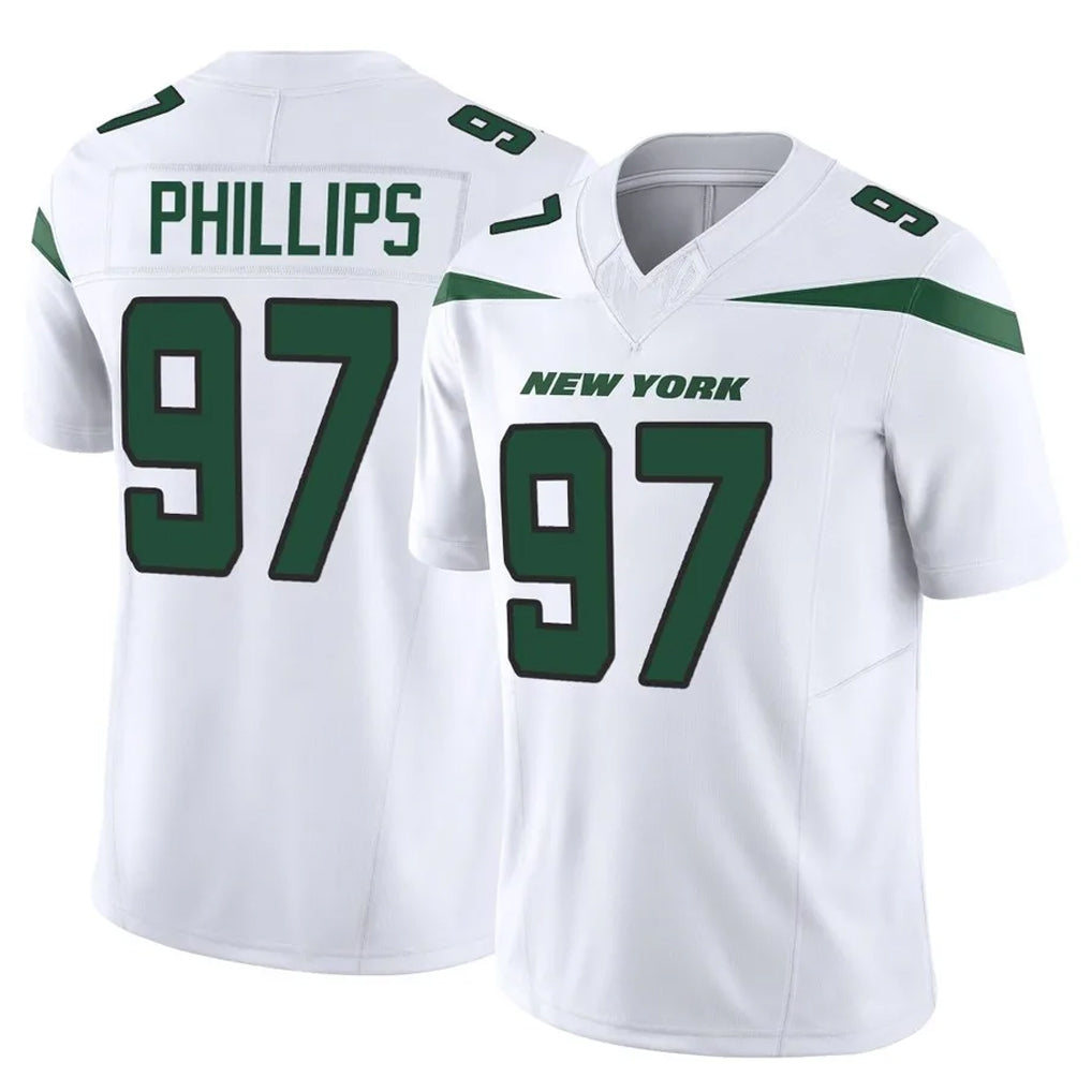 Pouc NY.Jets #97 Harrison Phillips Player White Limited Vapor F.U.S.E. Home Game Stitched Jerseys