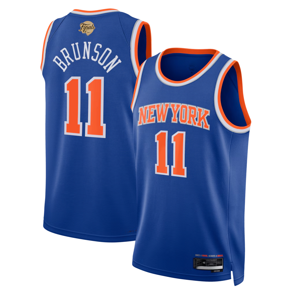 Pouc NY.Knicks #11 Jalen Brunson  Blue 2026  Finals Patch Swingman Jerseys - Icon Edition